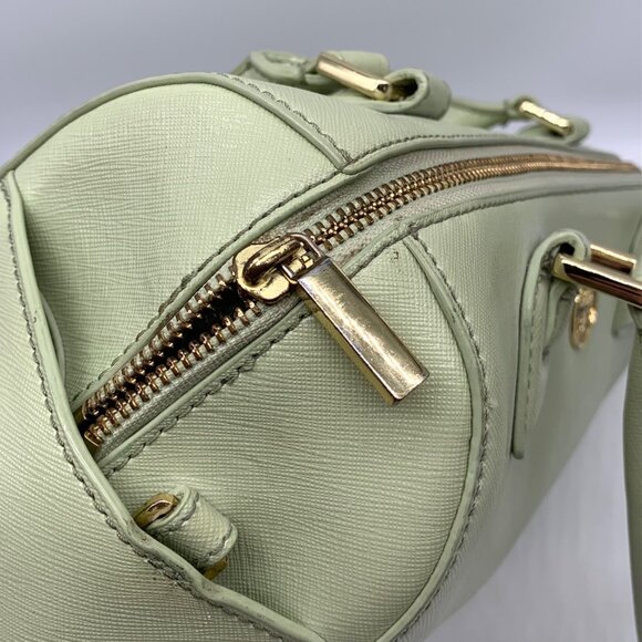 Tory Burch Robinson Middy Mint Julep Green Saffiano Leather Satchel - Picture 10 of 12